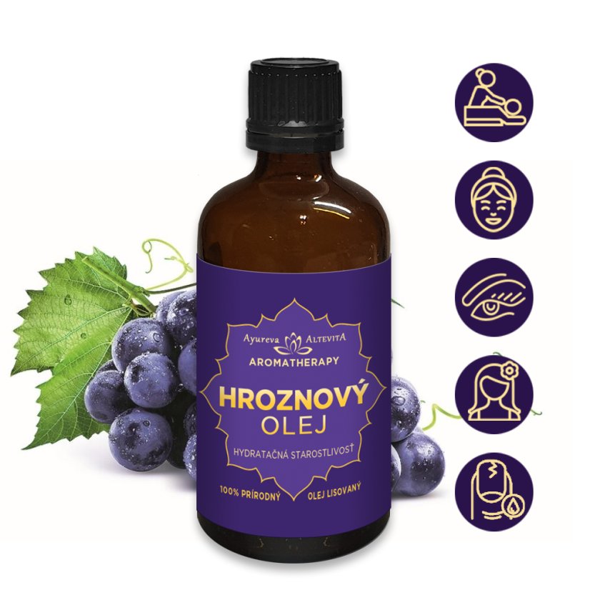 Prírodný Hroznový olej 100% lisovaný 100ml