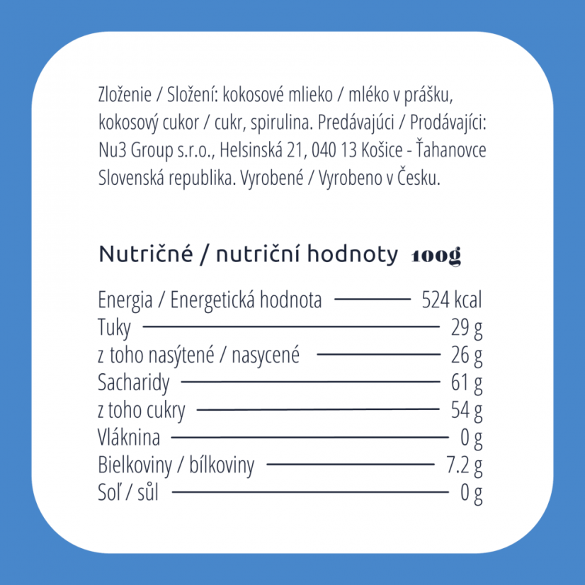 Bio Blue Latte - Množstvo: 3 BALENIA (105 porcií)