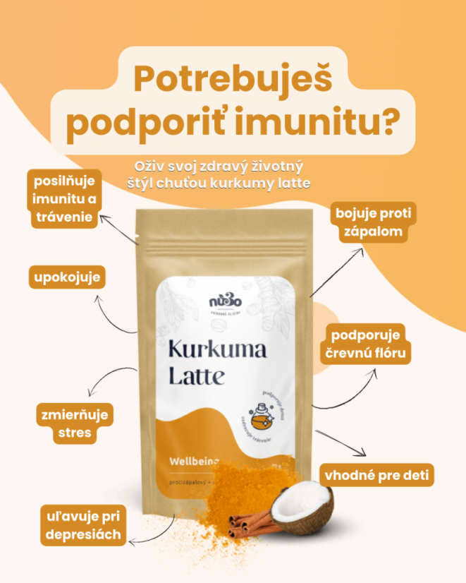 Bio Kurkuma Latte - Množstvo: 3 BALENIA (105 porcií)