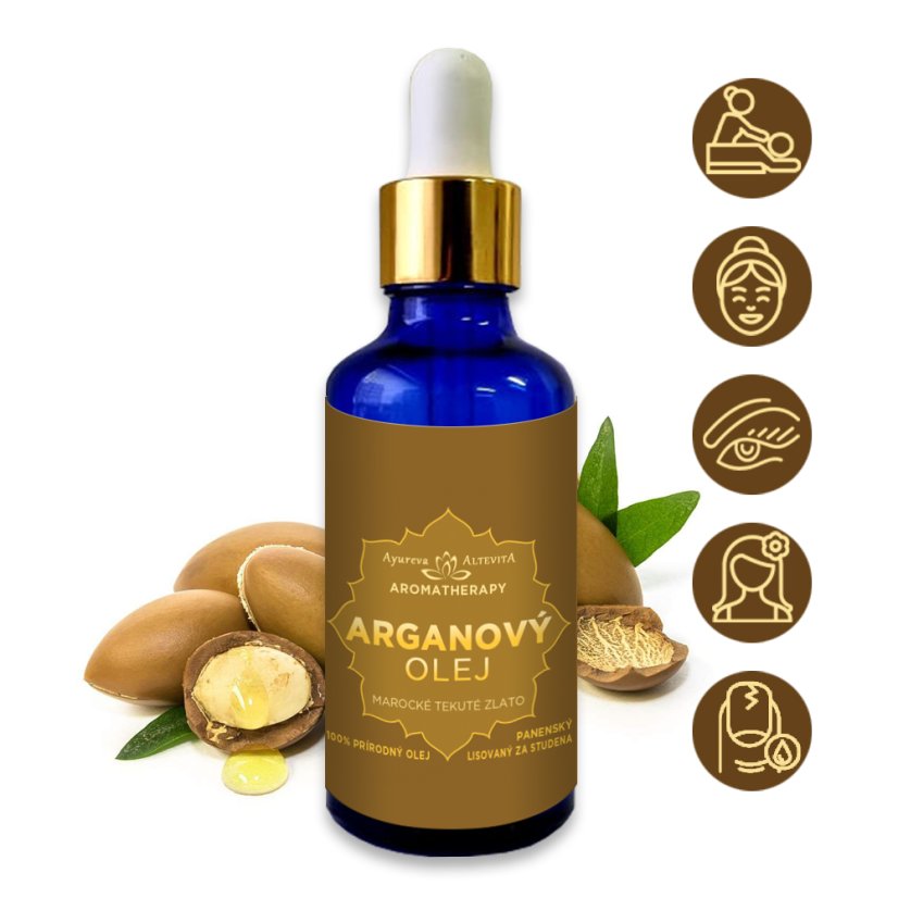 Arganový olej – Marocké tekuté zlato 100% prírodný olej lisovaný za studena – panenský 50 ml